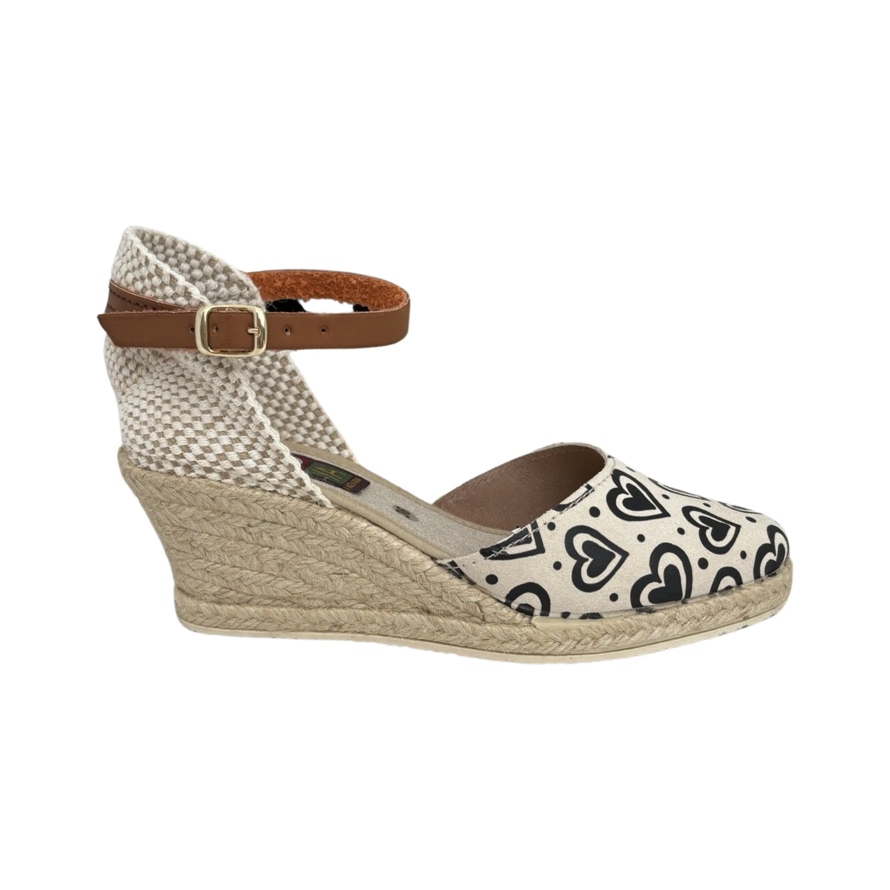 5N50-21 Beige/Black Espadrille