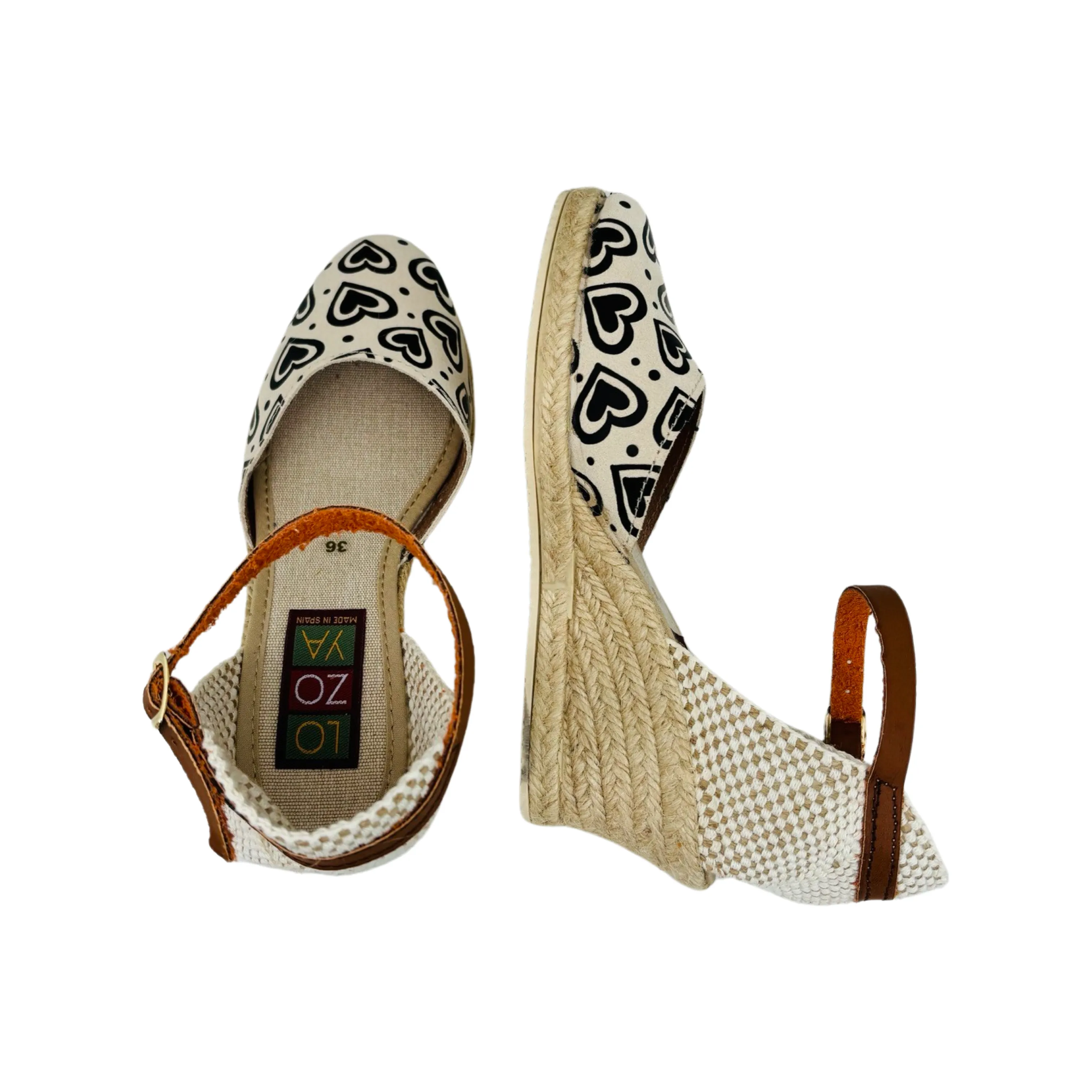 5N50-21 Beige/Black Espadrille