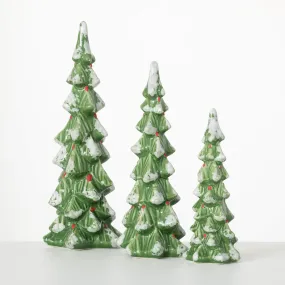 7.5"H, 10"H and 12"H Sullivans Mini Christmas Tree - Set of 3, Christmas Decor, Green