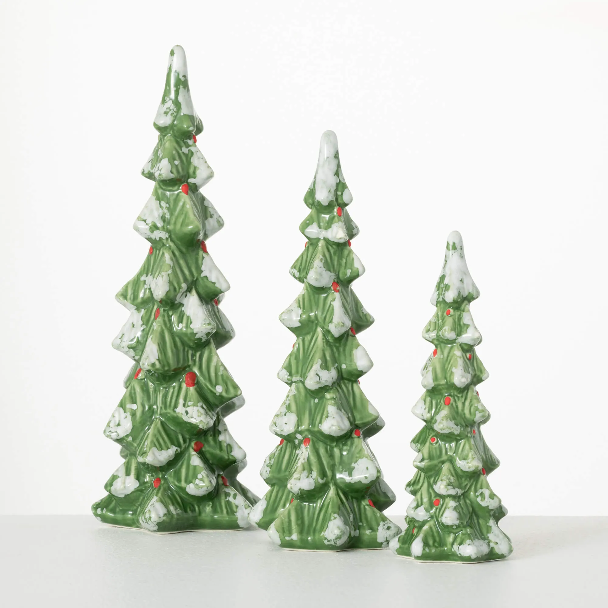 7.5"H, 10"H and 12"H Sullivans Mini Christmas Tree - Set of 3, Christmas Decor, Green