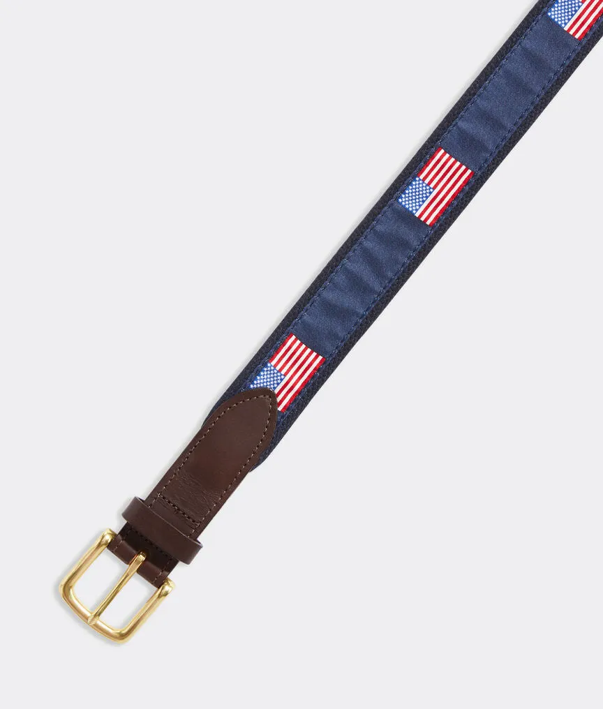 American Flag Canvas Club Belt