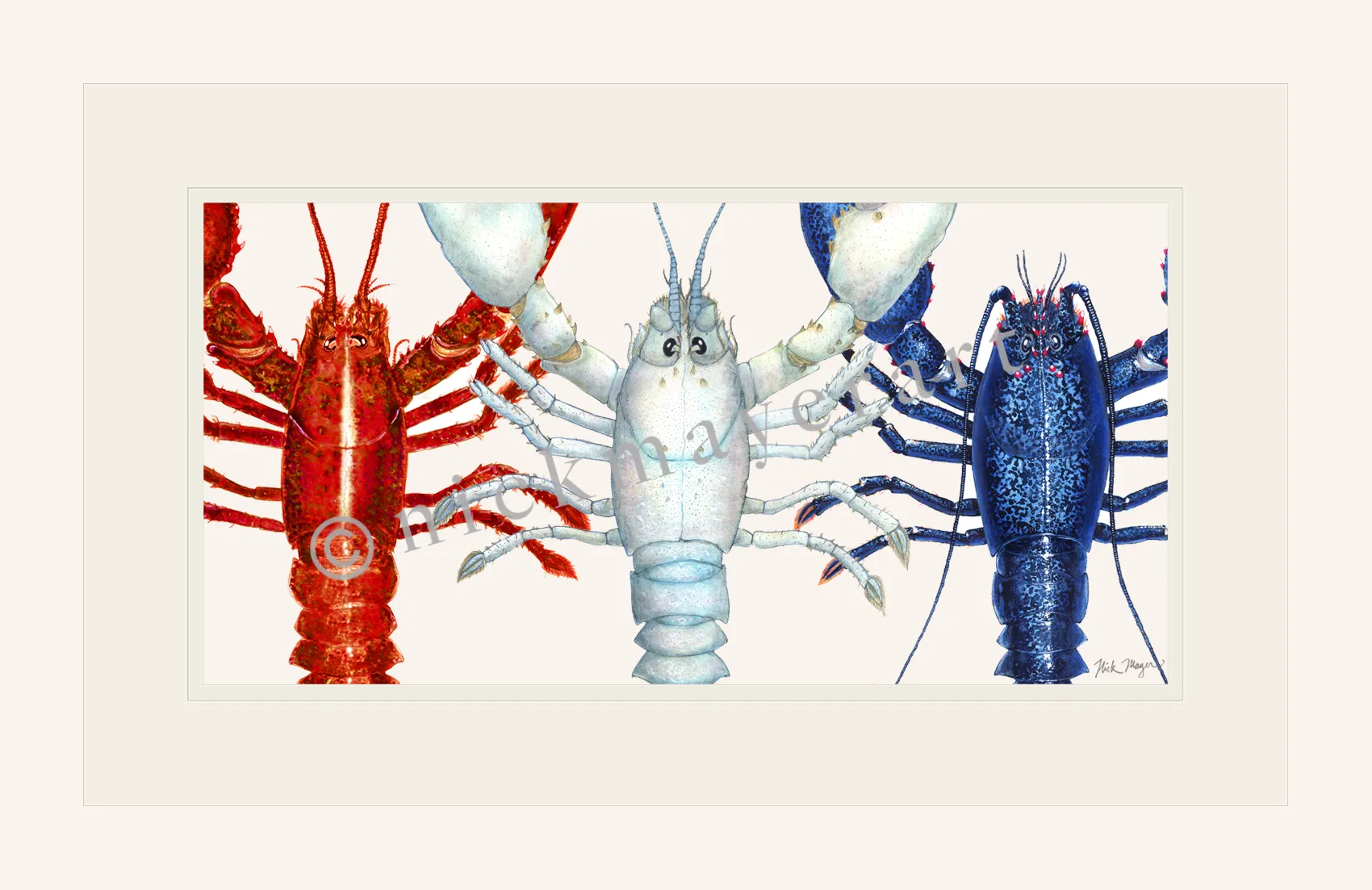 American Lobsters Trio Print