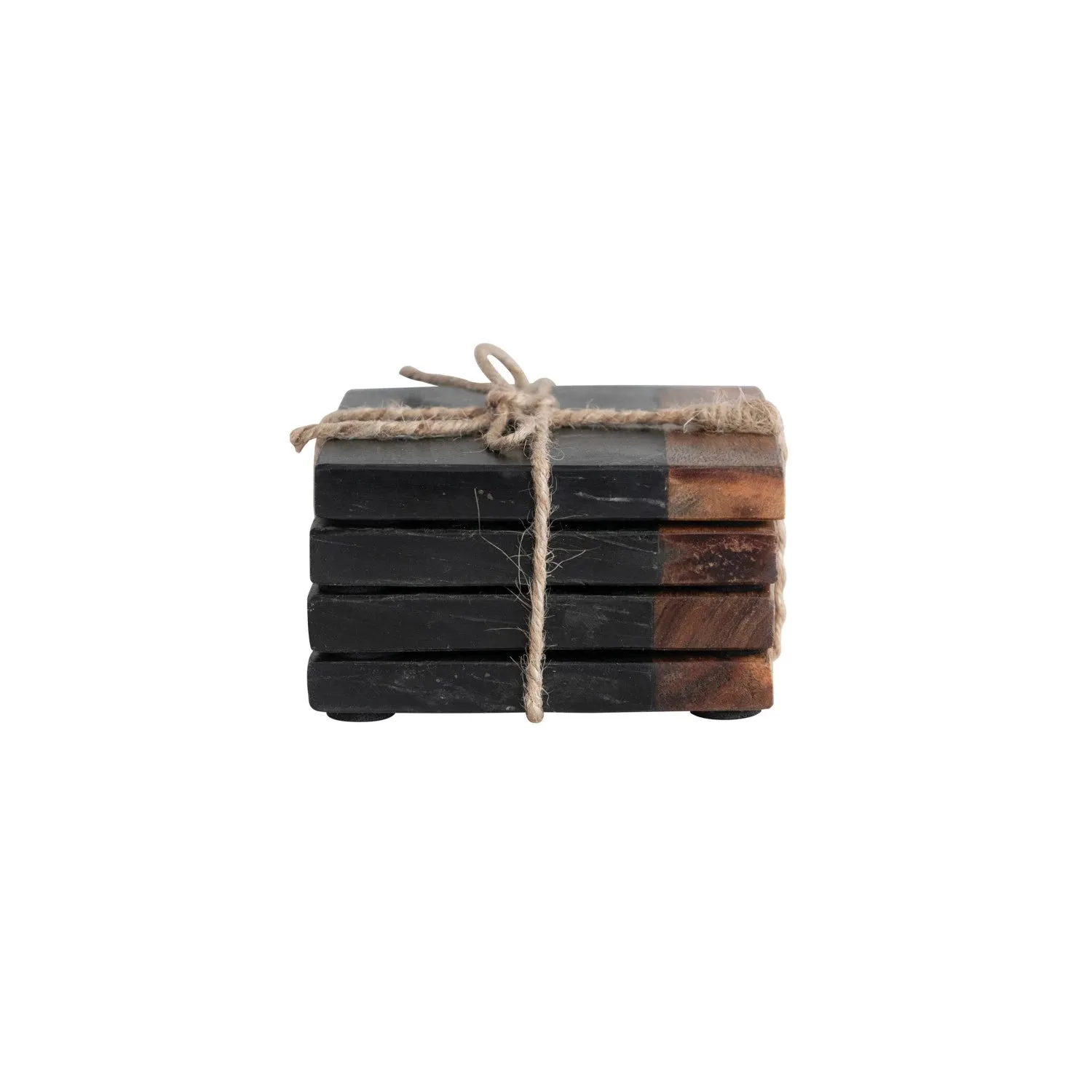 Black Marble & Acacia Wood Coasters