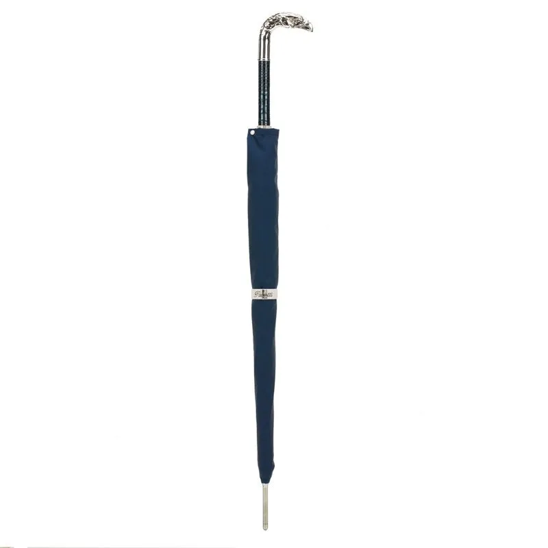 BLUE UMBRELLA, SILVER EAGLE HANDLE