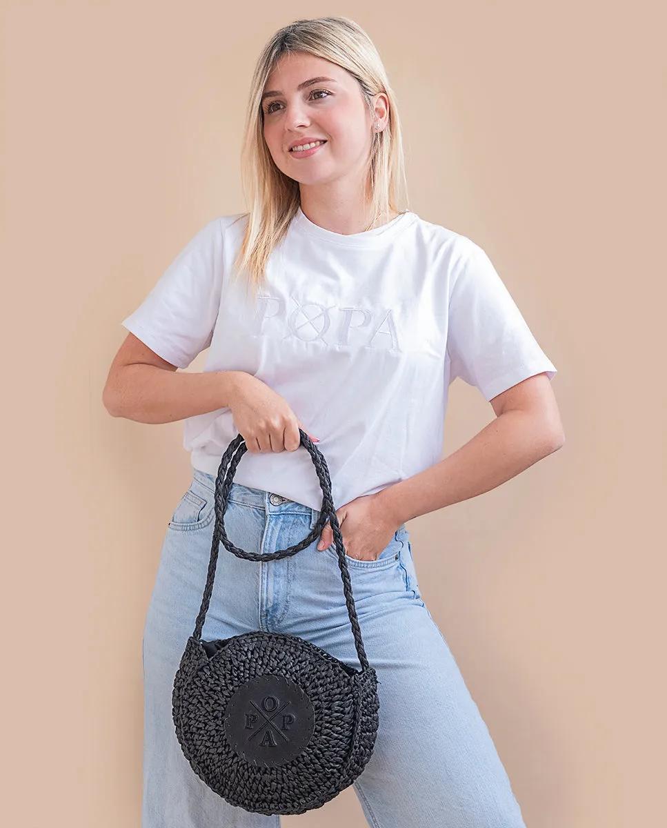 Bolso Leticia Rafia Negro