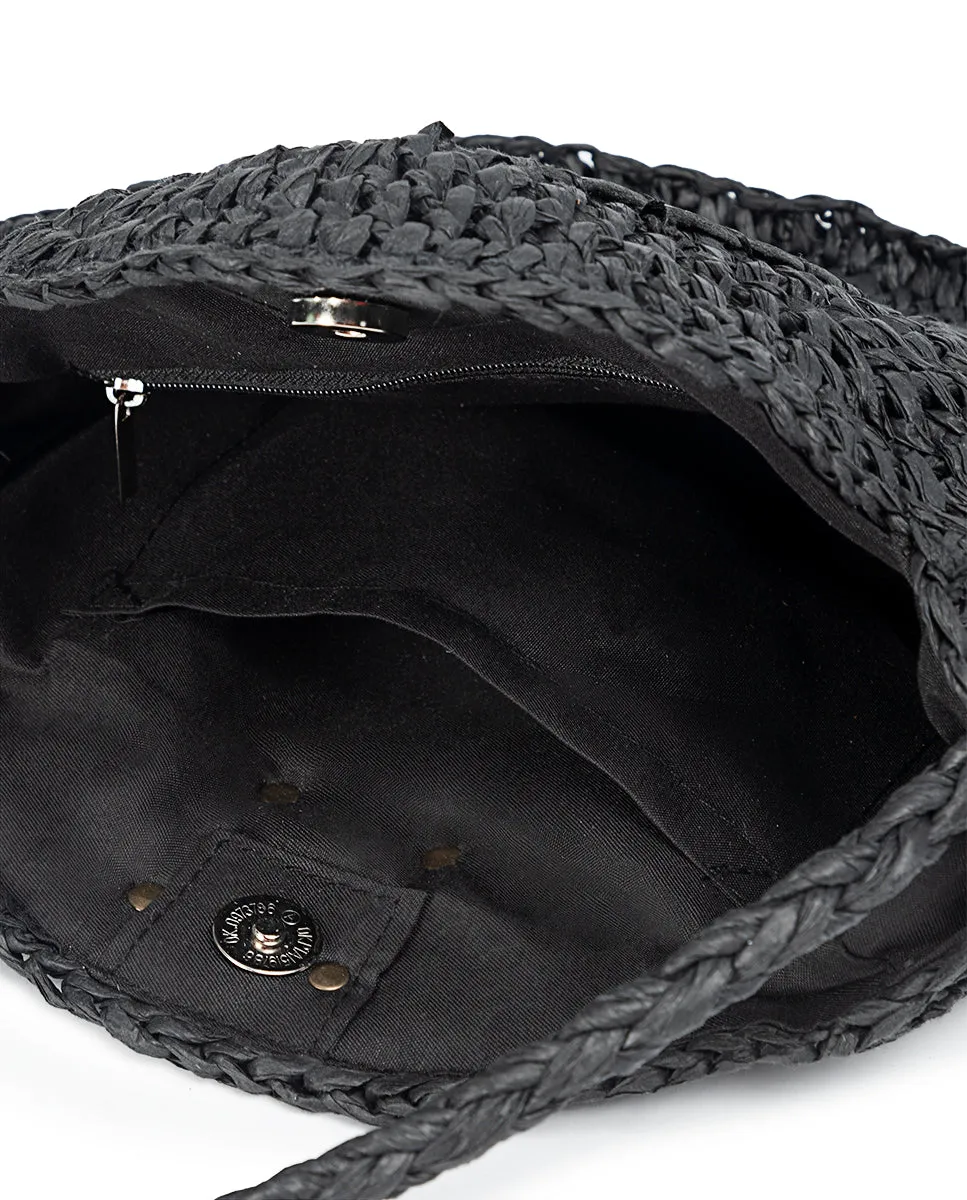 Bolso Leticia Rafia Negro