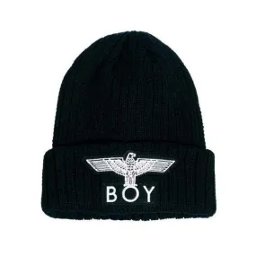 BOY EAGLE BEANIE - BLACK/WHITE