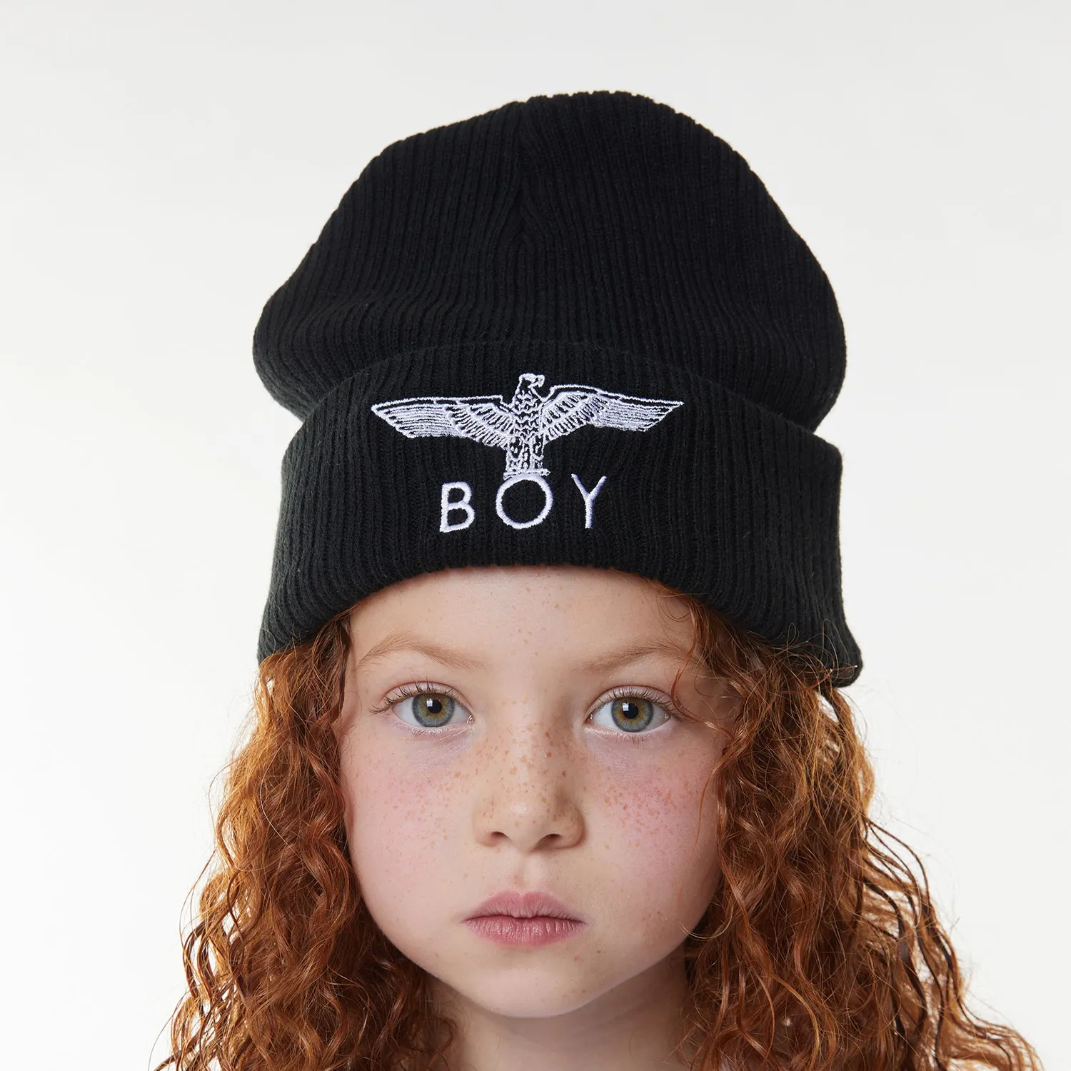 BOY EAGLE BEANIE KIDS - BLACK