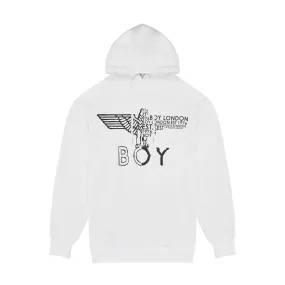 BOY EAGLE CONCEALED HOODIE - WHITE