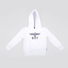 BOY EAGLE KIDS HOODIE - WHITE / BLACK