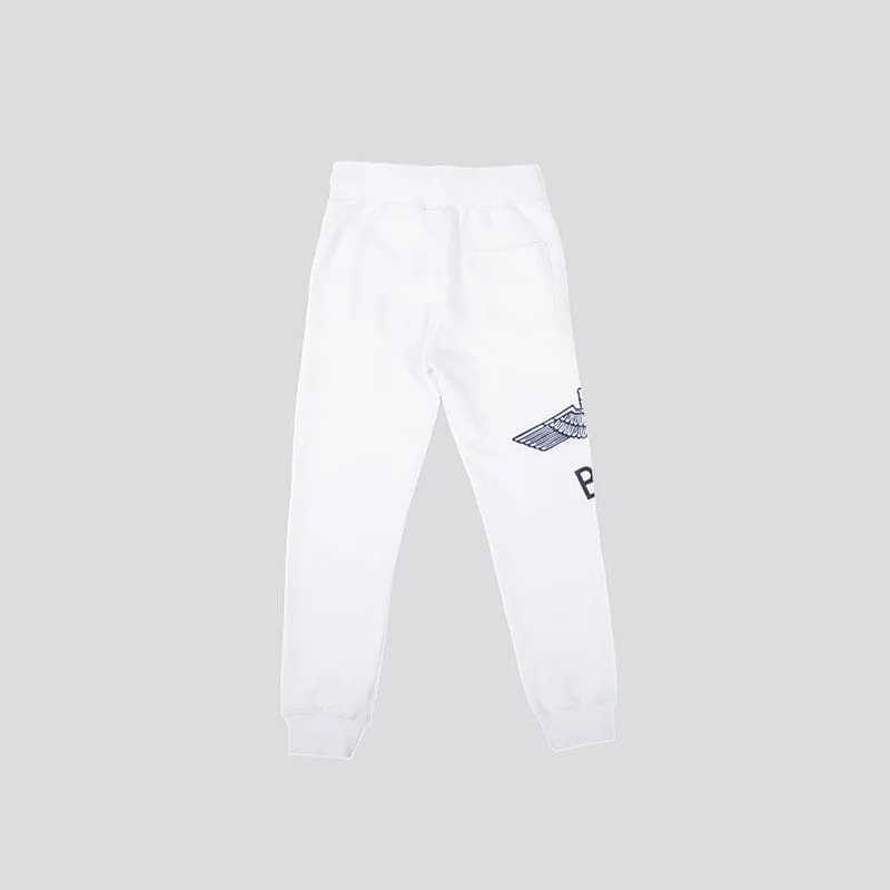 BOY EAGLE KIDS JOGGERS - WHITE/BLACK