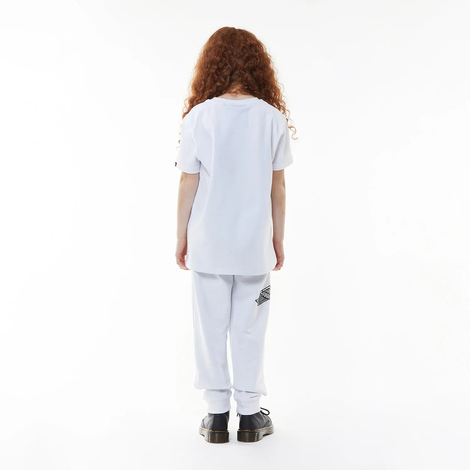 BOY EAGLE KIDS JOGGERS - WHITE/BLACK