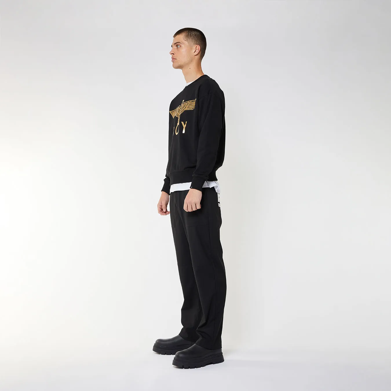 BOY EAGLE SWEATSHIRT - BLACK/GOLD