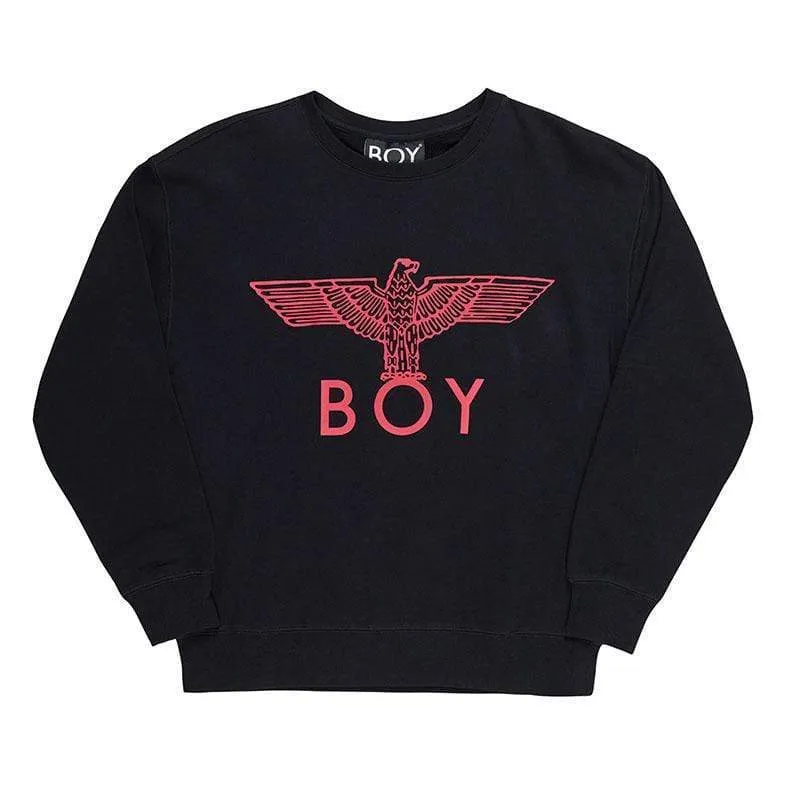 BOY EAGLE SWEATSHIRT - BLACK/PINK