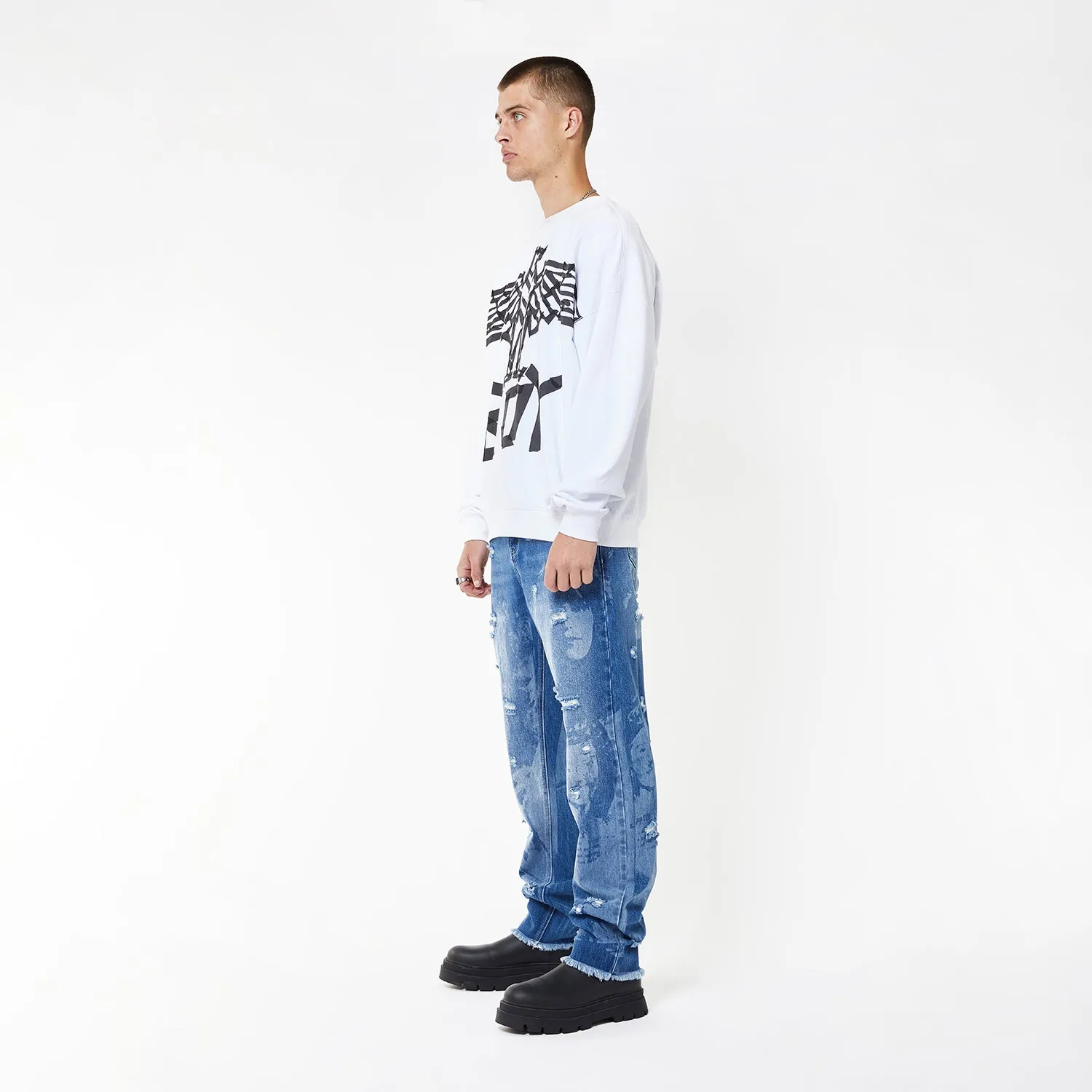 BOY TAPE EAGLE SWEATSHIRT - WHITE