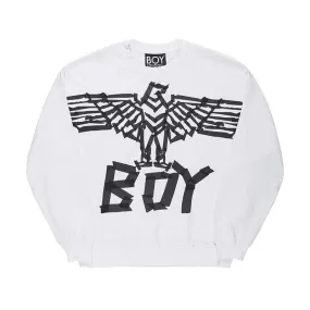 BOY TAPE EAGLE SWEATSHIRT - WHITE