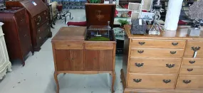 Brown 32"L 20.5"W 33"H AS IS Furniture Record Player