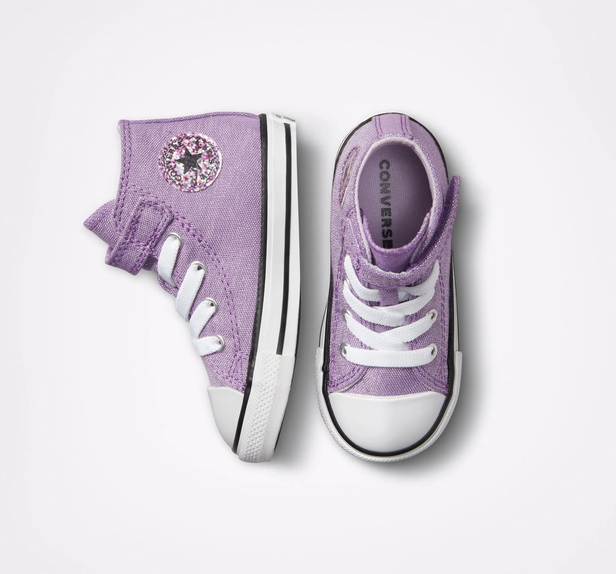 Converse girls' high ankle shoe Chuck Taylor All Star Easy-On Glitter 772878C purple