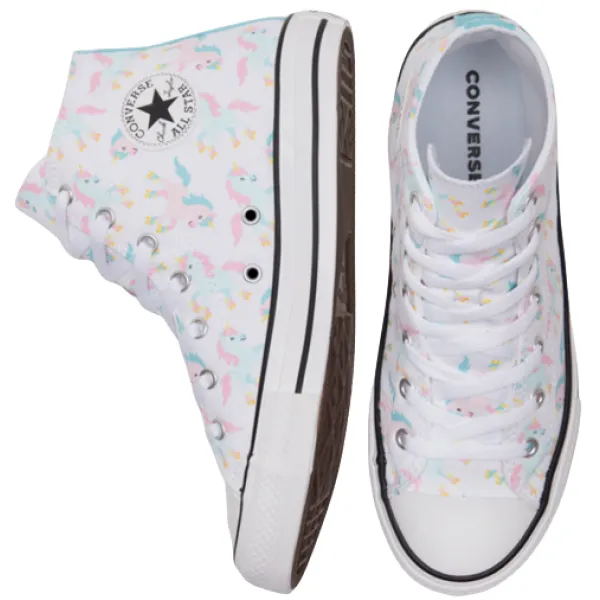 Converse high-top girl's sneakers shoe with lace Ctas HI 669816C white-multi-white