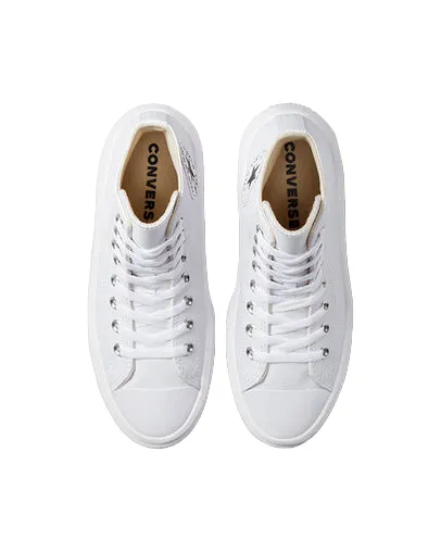 Converse women's high-top sneakers in leather with Chuck Taylor Star Move A04295C white wedge