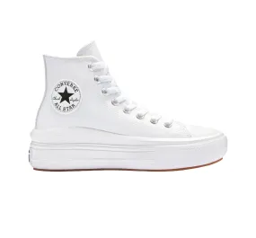 Converse women's high-top sneakers in leather with Chuck Taylor Star Move A04295C white wedge