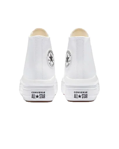 Converse women's high-top sneakers in leather with Chuck Taylor Star Move A04295C white wedge