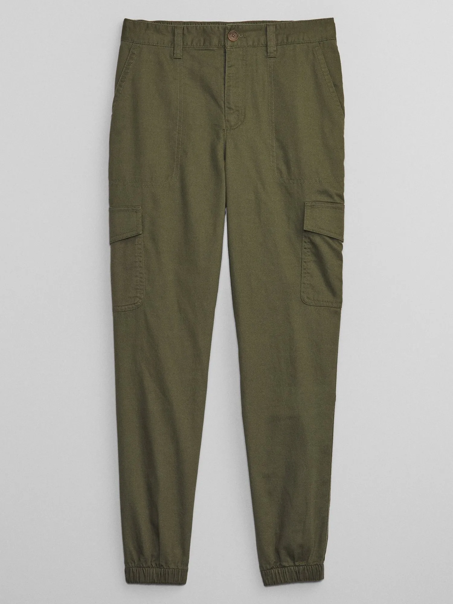 Cropped Twill Girlfriend Cargo Joggers with Washwell