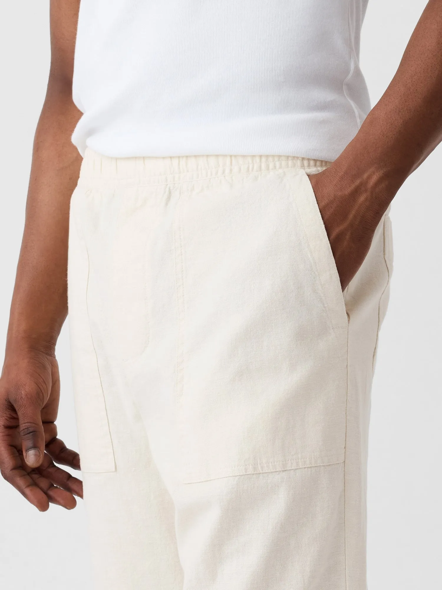 Easy Linen-Blend Utility Pants