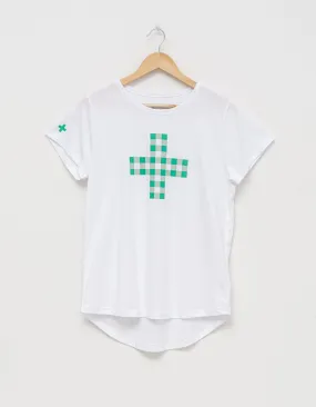 Emerald Gingham Cross Tee