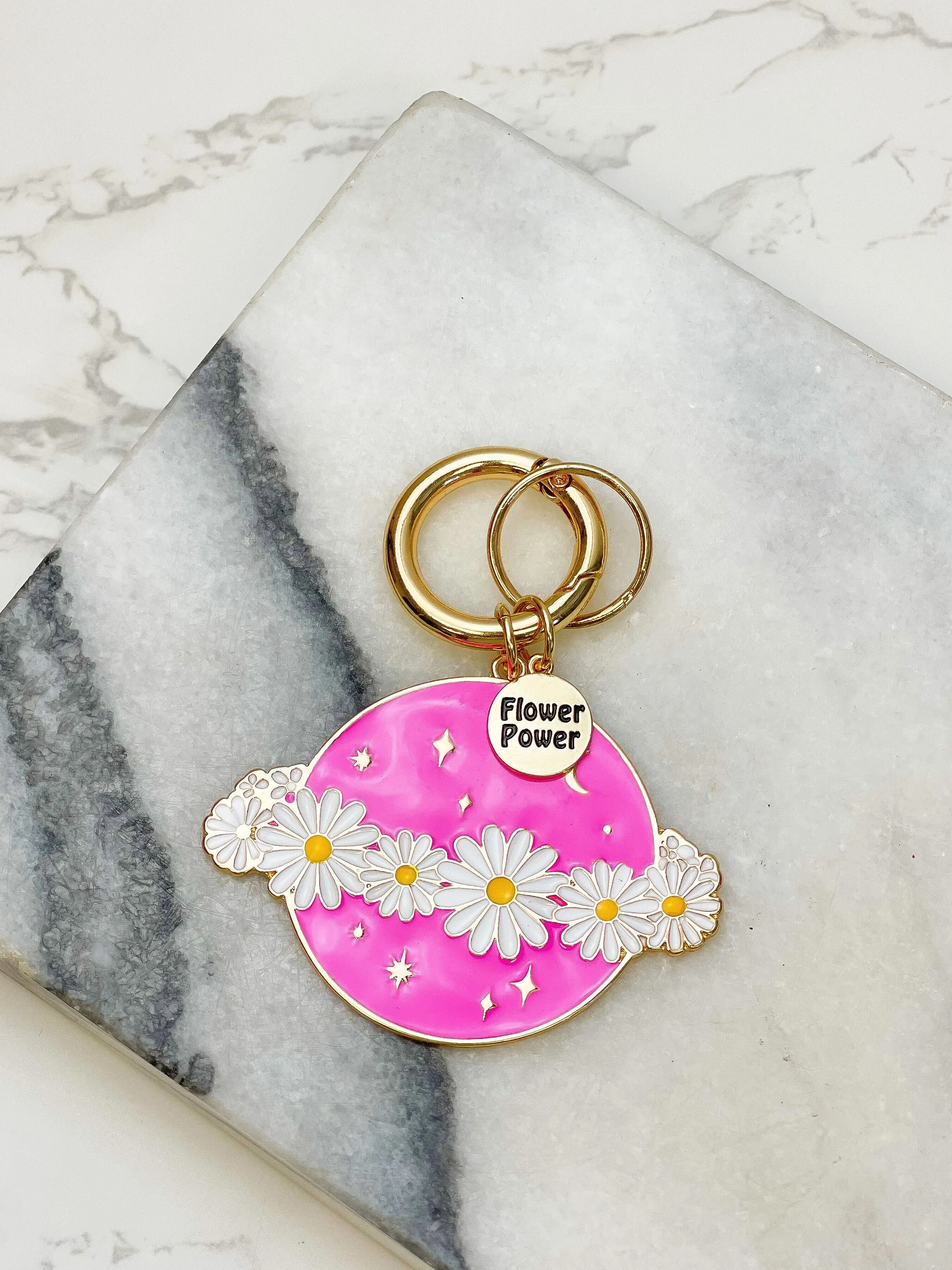 'Flower Power' Daisy Planet Keychain