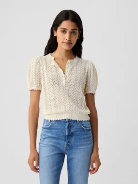 Gap x DÔEN Linen-Blend Pointelle Sweater