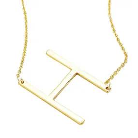 H Monogram Metal Pendant Necklace