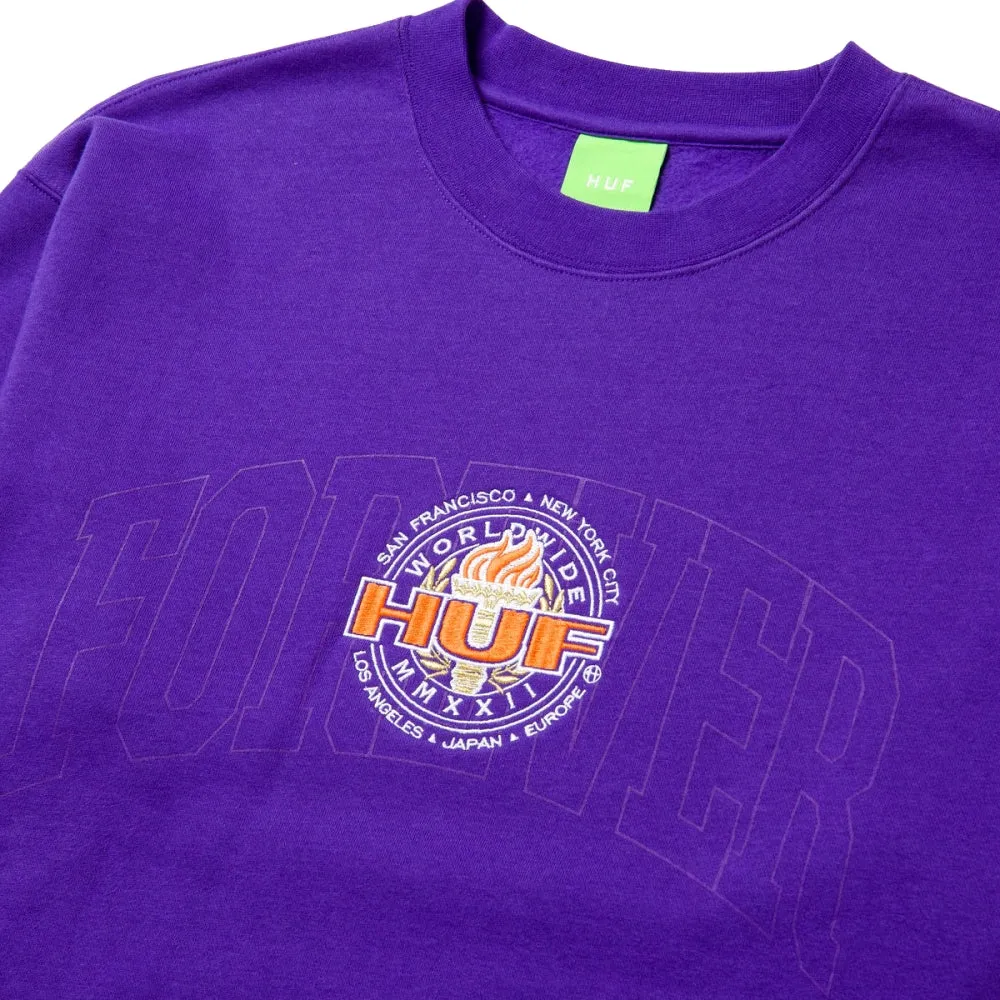 HUF FOREVER TORCH CREWNECK-PURPLE