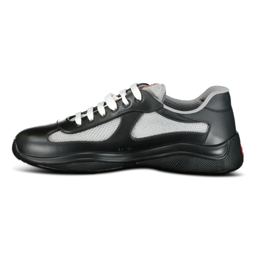 PRADA AMERICAS CUP MESH TRAINERS MATTE BLACK / GREY