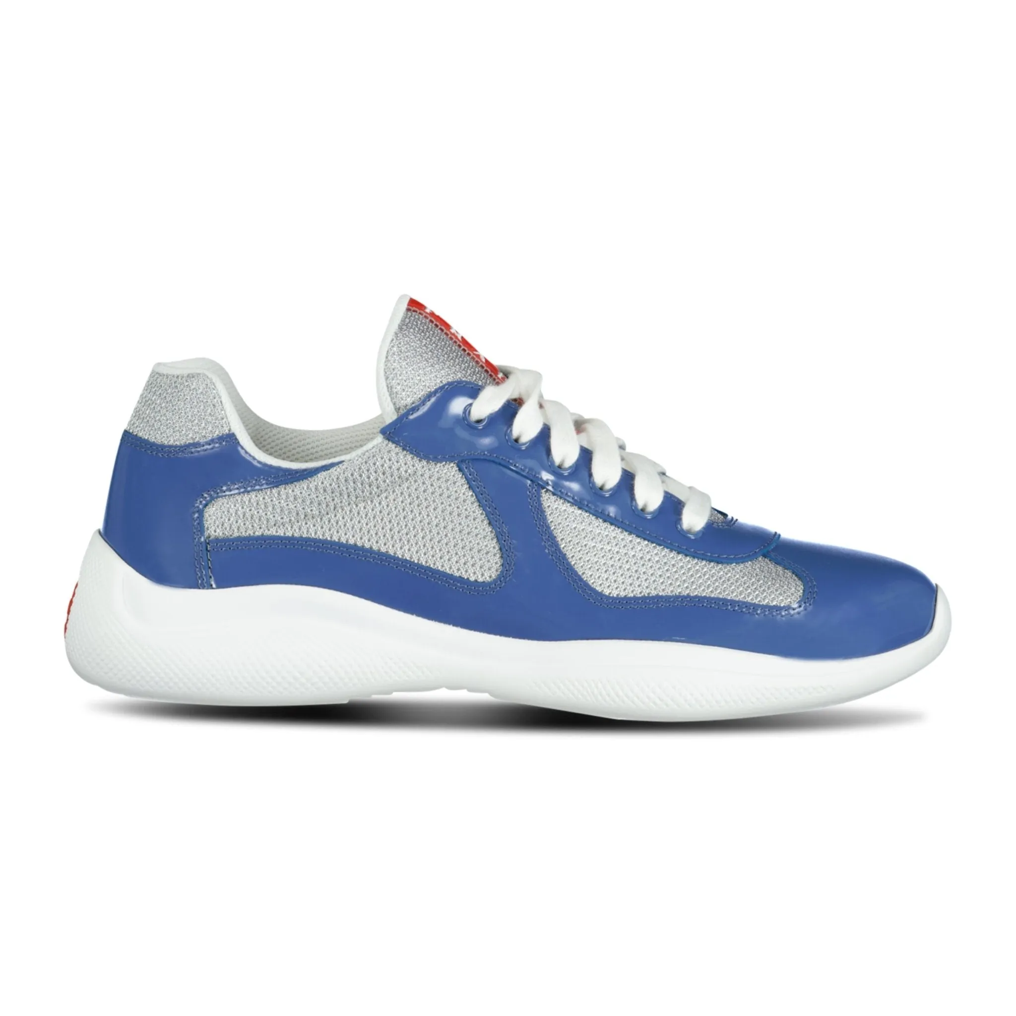 PRADA AMERICAS CUP MESH TRAINERS PATENT BLUE