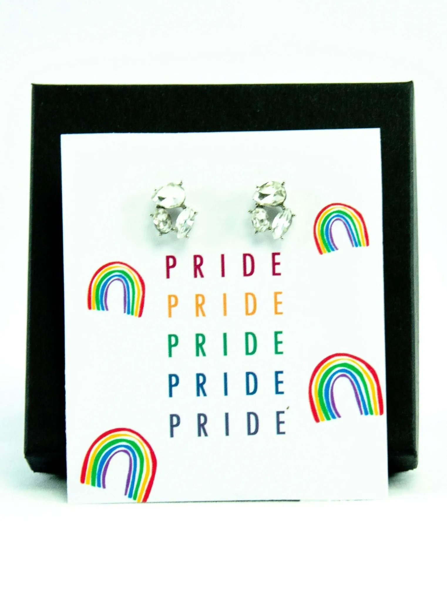 PRIDE LGBTQ  Rainbow Jewel Stud Earrings Gift