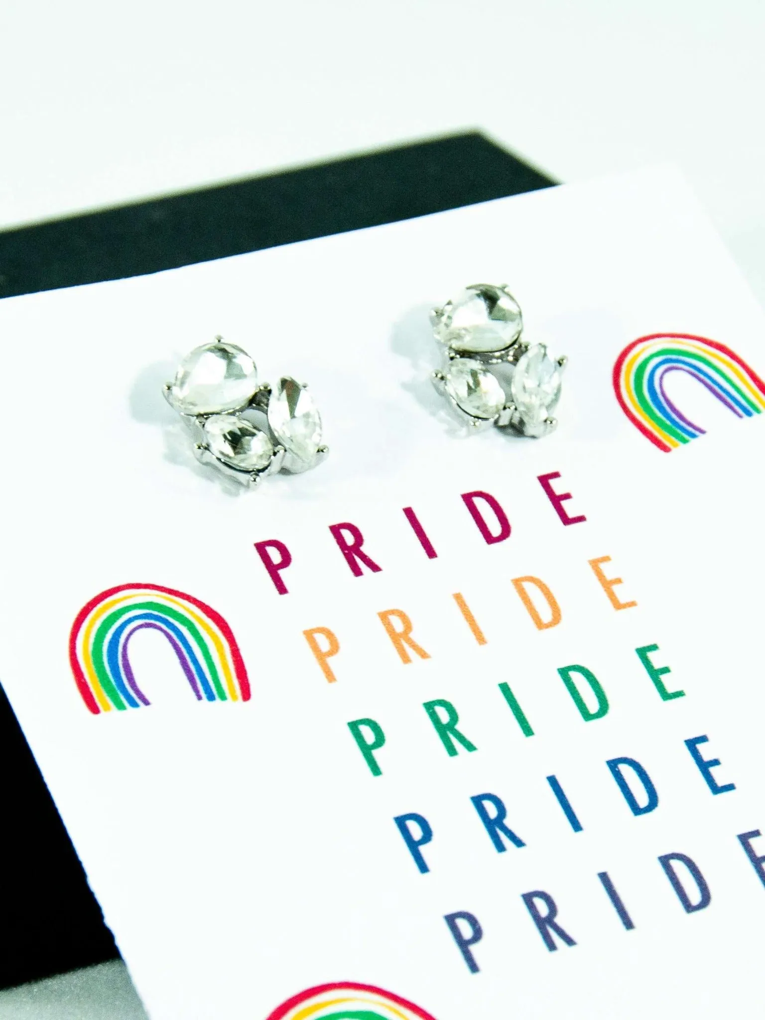 PRIDE LGBTQ  Rainbow Jewel Stud Earrings Gift