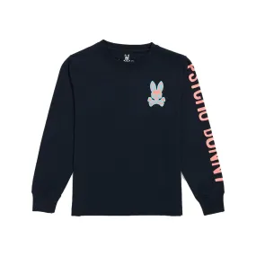 Psycho Bunny Bennett L/S Graphic Tee in Navy