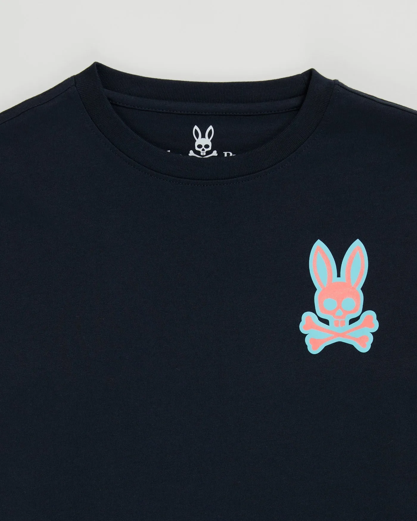 Psycho Bunny Bennett L/S Graphic Tee in Navy