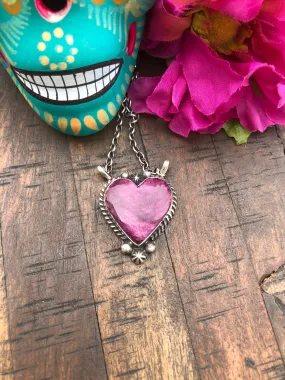 Purple Spiny Heart Necklace #21