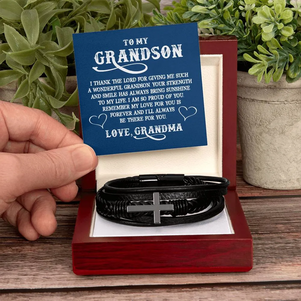 To My Grandson Bracelet from Grandma, I Thank the Lord for Giving Me Such a Wonderful Grandson