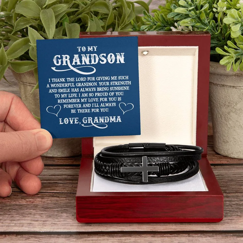 To My Grandson Bracelet from Grandma, I Thank the Lord for Giving Me Such a Wonderful Grandson