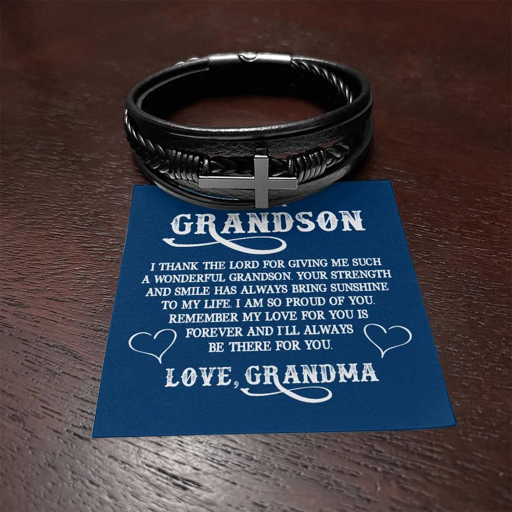 To My Grandson Bracelet from Grandma, I Thank the Lord for Giving Me Such a Wonderful Grandson