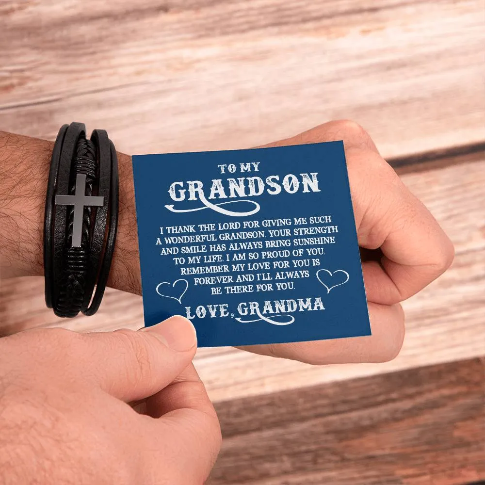 To My Grandson Bracelet from Grandma, I Thank the Lord for Giving Me Such a Wonderful Grandson