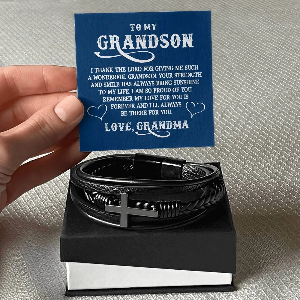 To My Grandson Bracelet from Grandma, I Thank the Lord for Giving Me Such a Wonderful Grandson