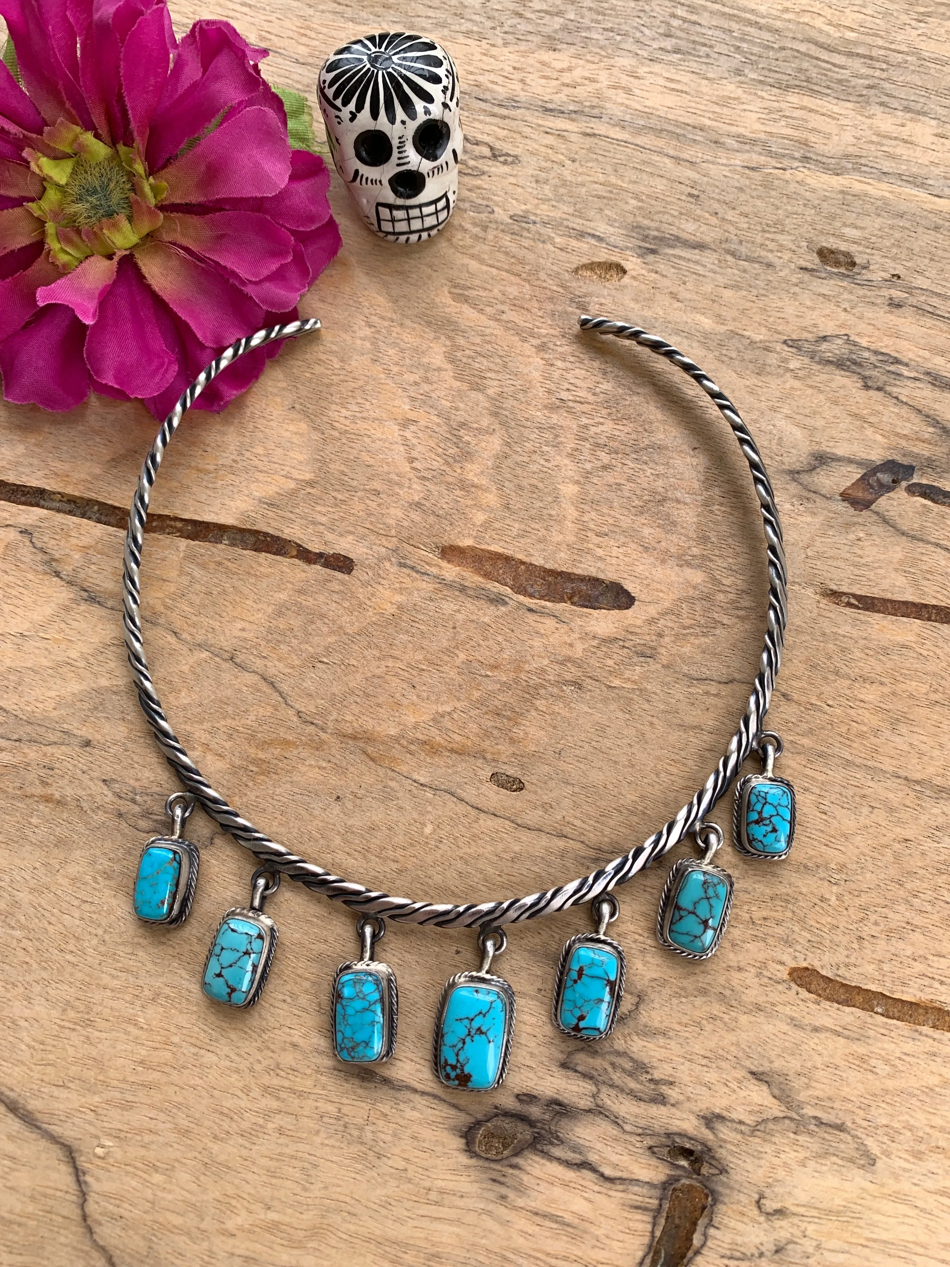 Turquoise Dangle Collar Necklace