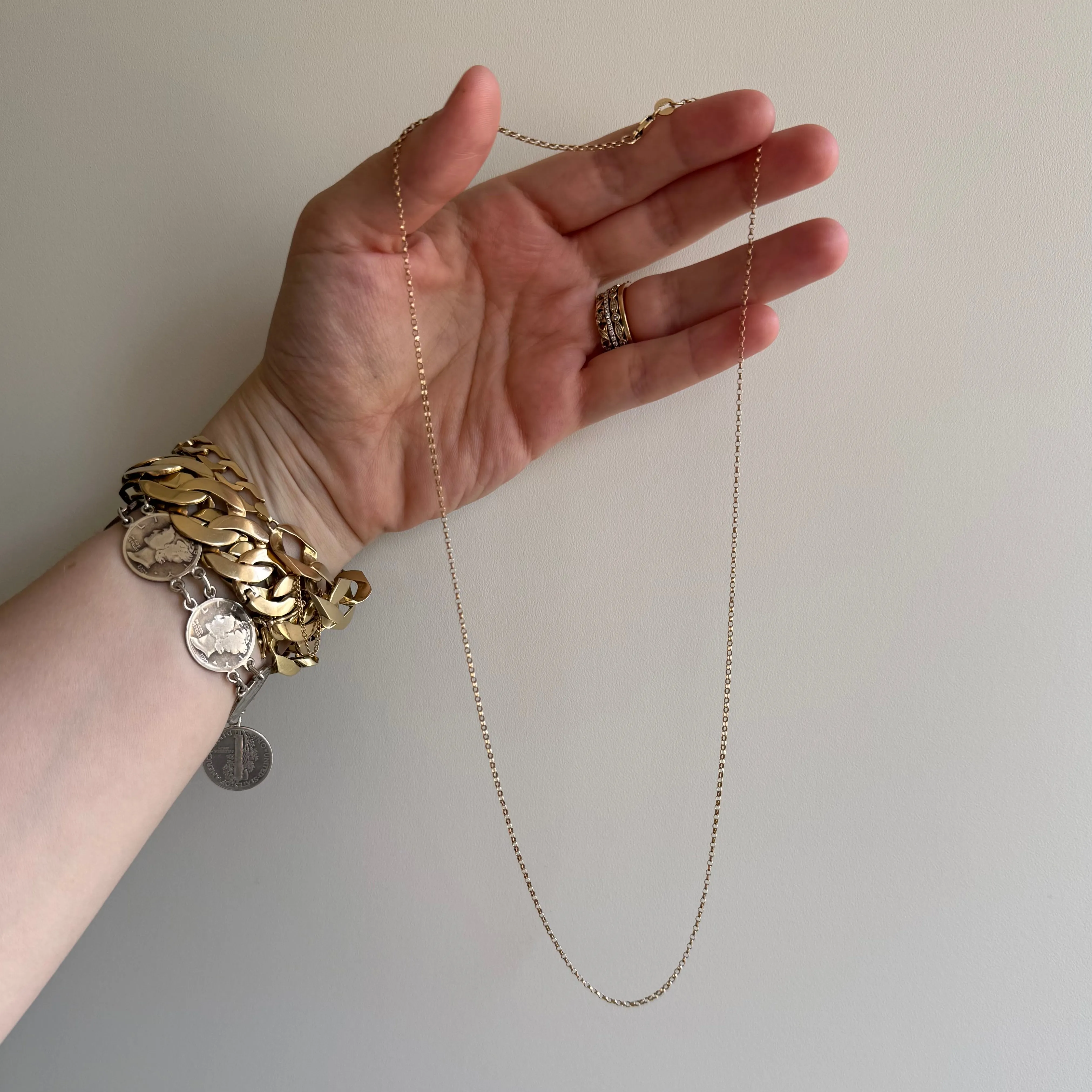 V I N T A G E // dainty rolo / 14k yellow gold rolo chain / 20.75, 2.6g