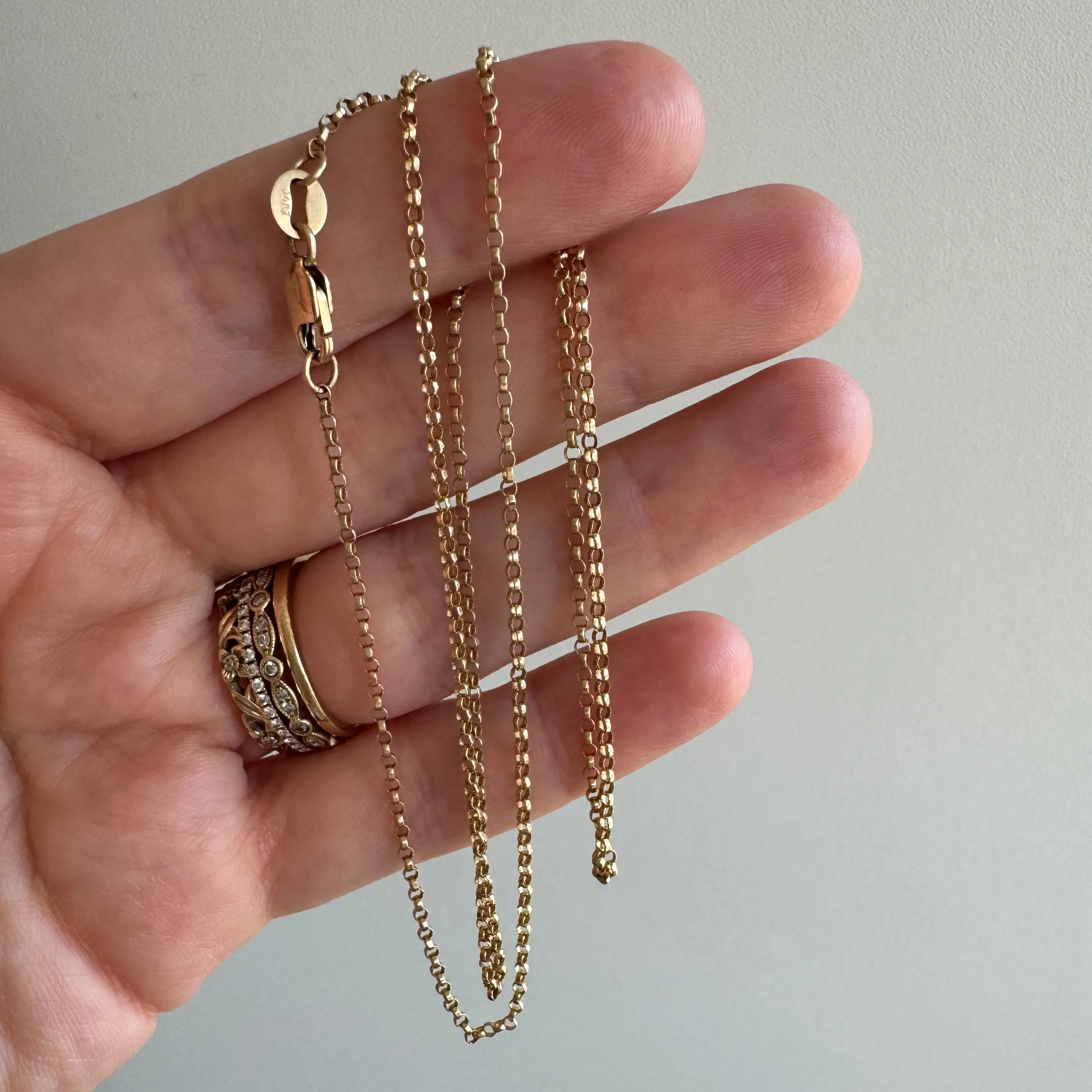 V I N T A G E // dainty rolo / 14k yellow gold rolo chain / 20.75, 2.6g