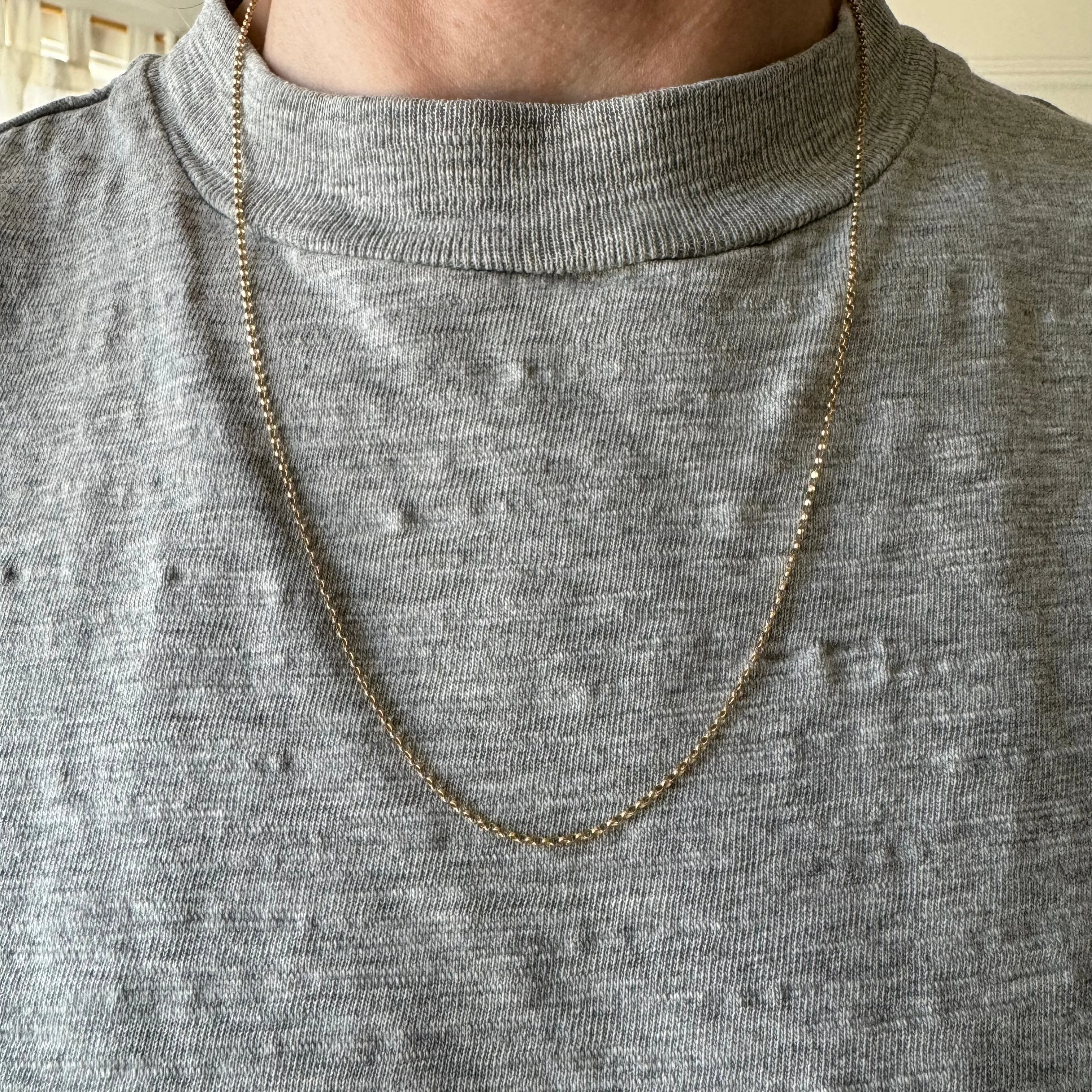 V I N T A G E // dainty rolo / 14k yellow gold rolo chain / 20.75, 2.6g