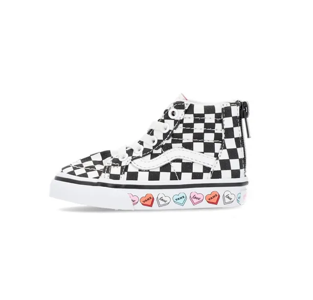 Vans high-top sneakers for children Sk8-Hi Zip Candy Hearts VN000XG5ABY1 black-white